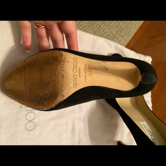 Jimmy Choo Black Suede Pumps - Picture 6 of 15